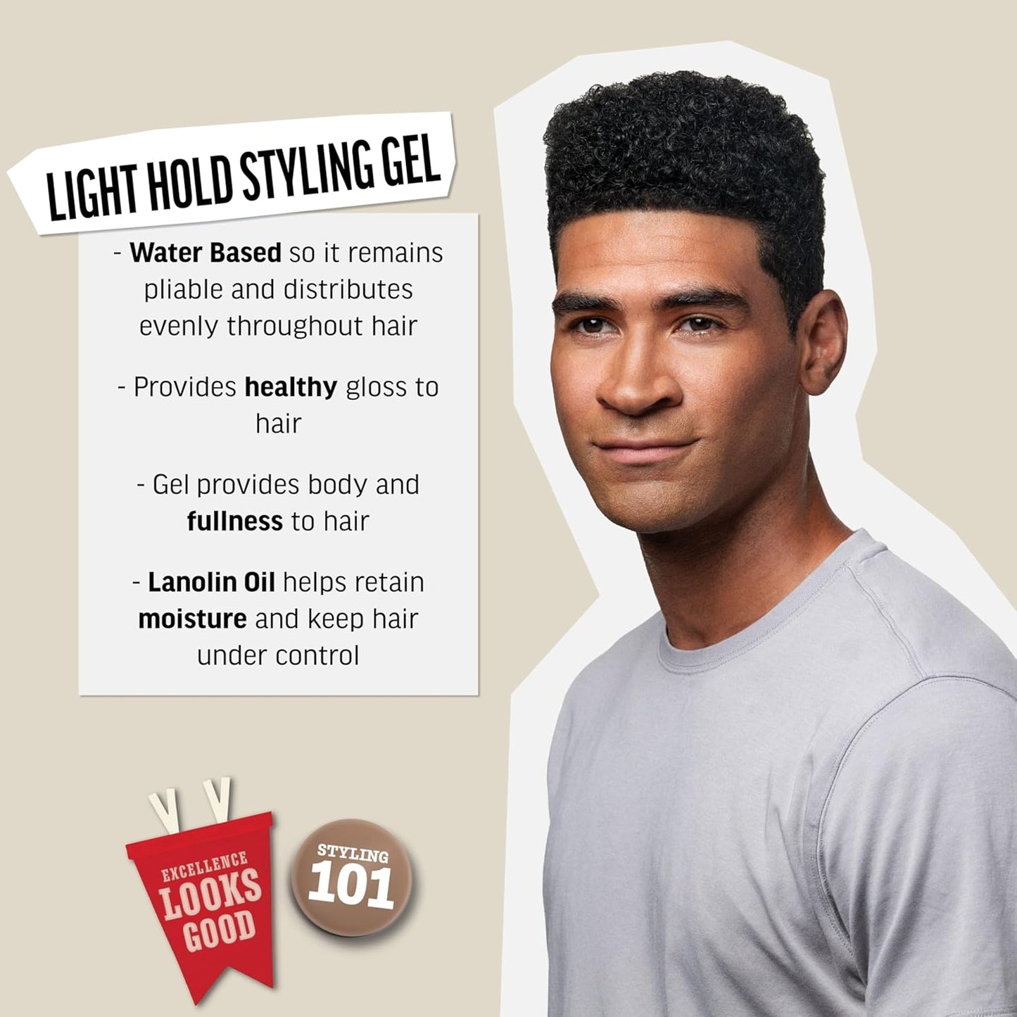 Men'S Hair Gel, Light Hold, Non-Flaking Styling Gel, 13.1 Fl Oz