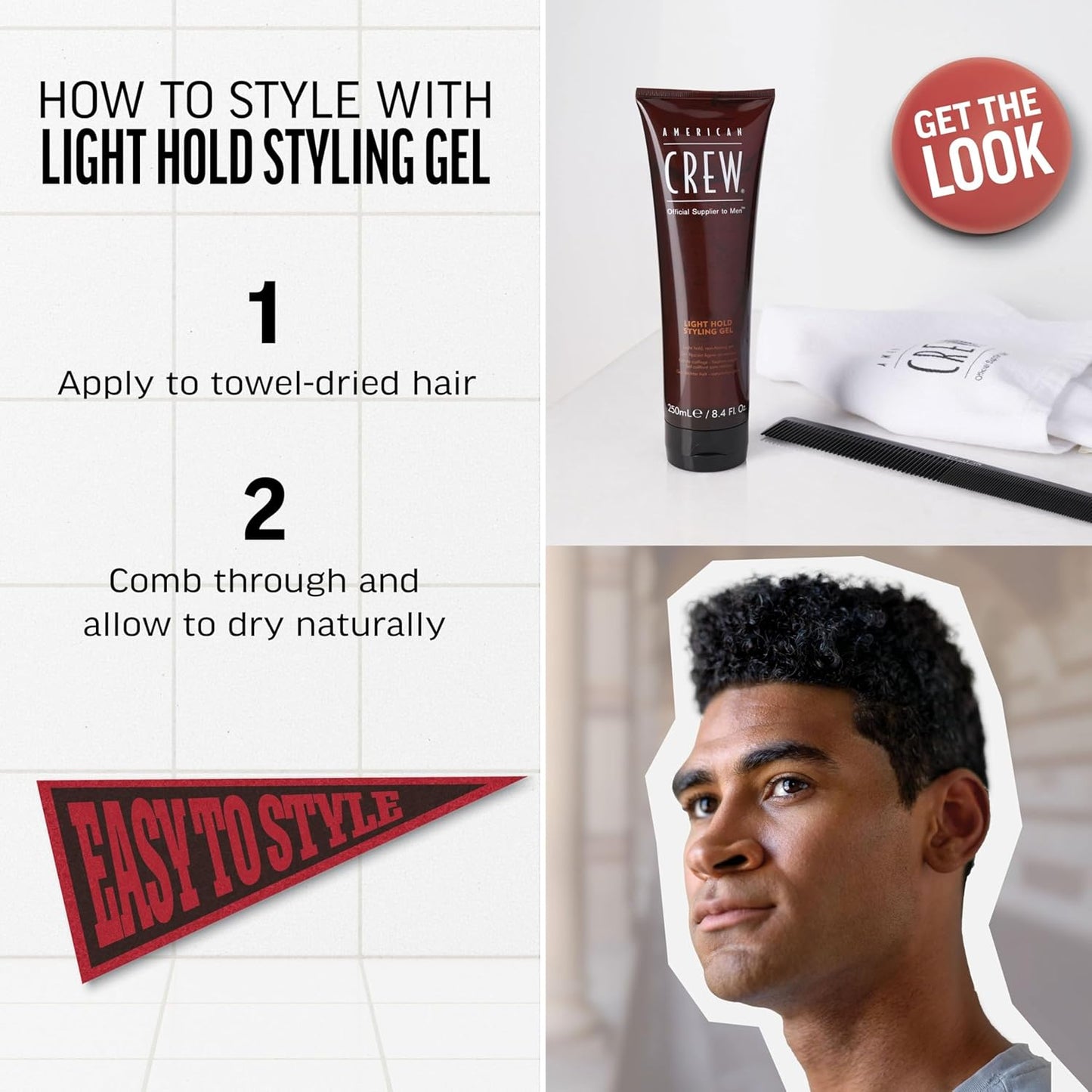 Men'S Hair Gel, Light Hold, Non-Flaking Styling Gel, 13.1 Fl Oz