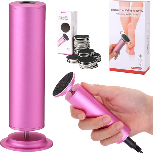 Electric Foot Callus Remover with Adjustable Speed Function (0-600 Rpm),Professional Electric Foot File with 60 Sandpaper Discs,Electric Callus Remover for Feet,Pedicure Tool for Men and Women